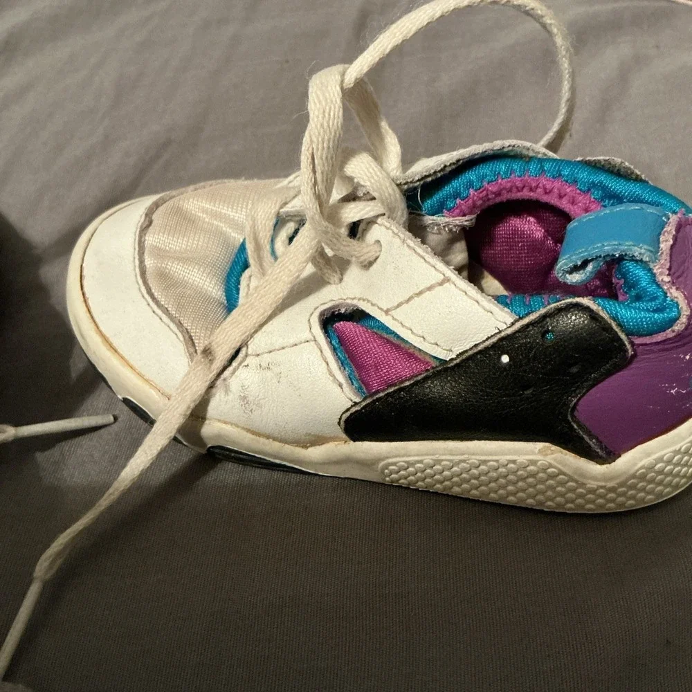 1992 Nike Huarache Baby Infant 5 Rare Vintage Shoes Blue Purple